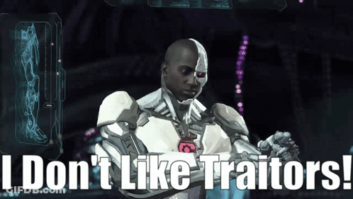 Cyborg Says I Don't Like Traitors GIF