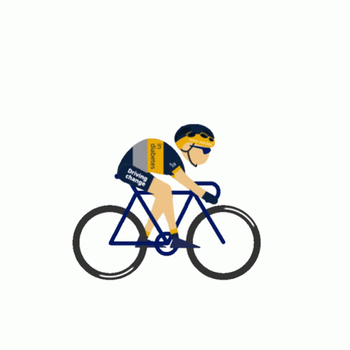 Cyclist Riding Bicycle Wearing Mask Cartoon GIF