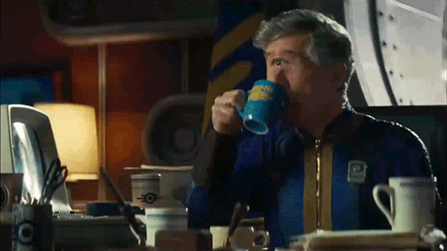 Cyclops Boss Coffee Spit GIF