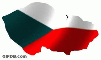 Czech Republic Map Red White Green Flag Waving GIF
