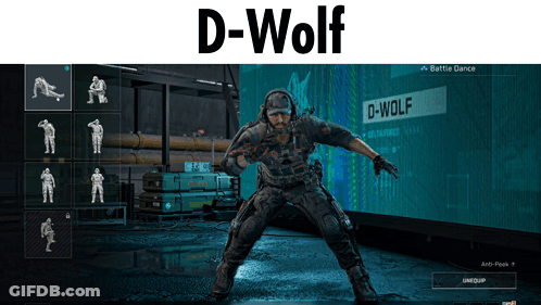 D-Wolf Standing In Front Of Large Screen GIF