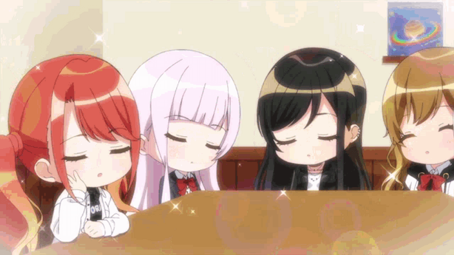 D4DJ First Mix Cute Anime Girls Sleeping GIF