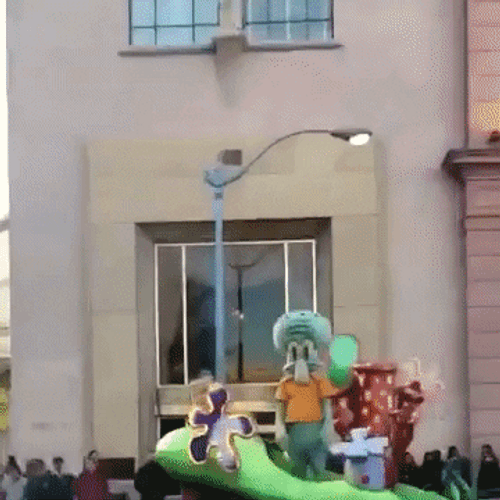 Dabbing Squidward Mascot GIF