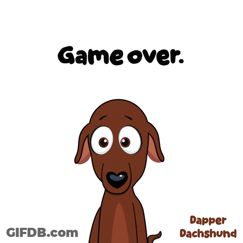 Dachshund Holding Microphone Game Over GIF