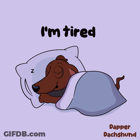Dachshund Sleeping Saying I'm Tired GIF