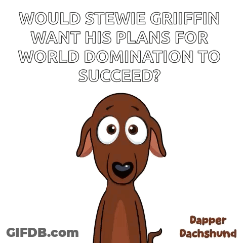 Dachshund With Question About Stewie Griffin GIF