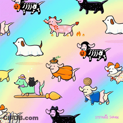 Dachshunds In Halloween Costumes By Stefanie Shank GIF