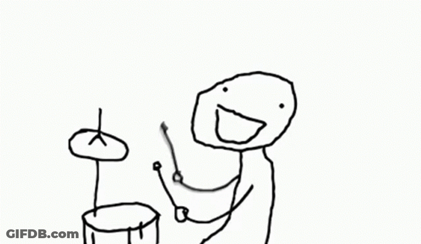 Dad Joke Stickman Drum Beat GIF