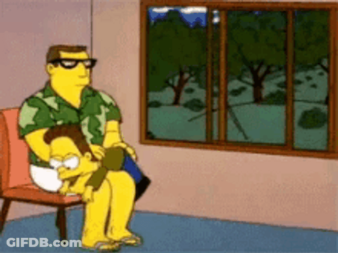 Dad Spanking Son The Simpsons GIF