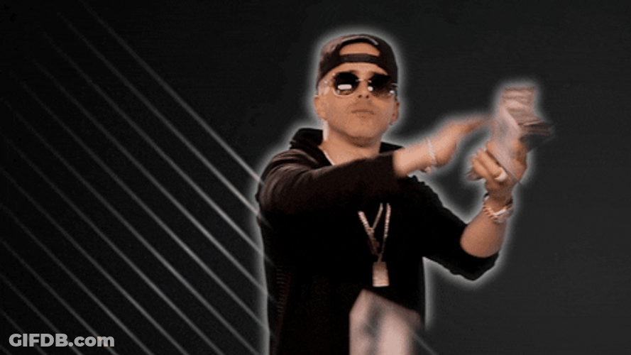 Daddy Yankee Throwing A Dollar Bills GIF