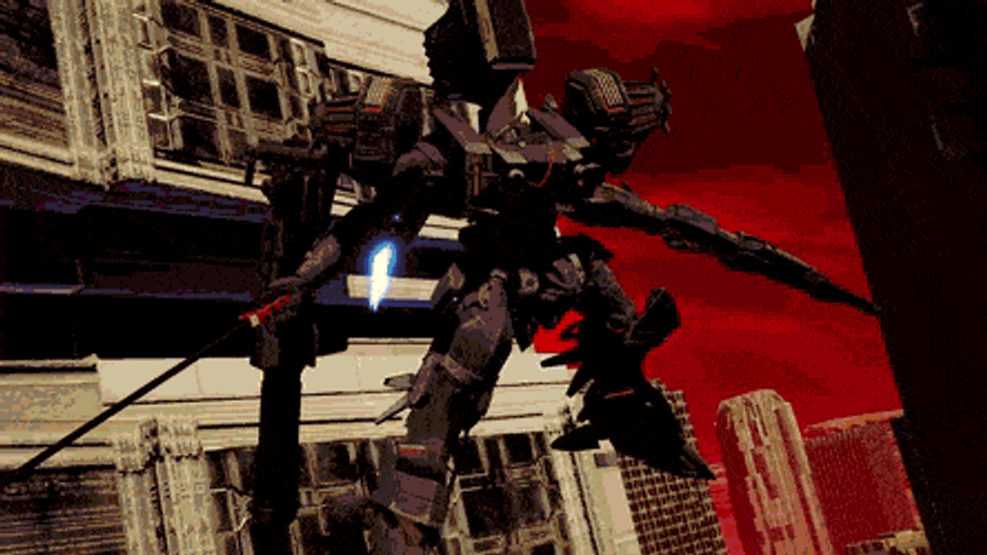 Daemon X Machina Rumbling Robot Attack GIF