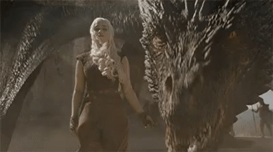 Daenerys Targaryen Emilia Clarke Dragon By Her Side GIF