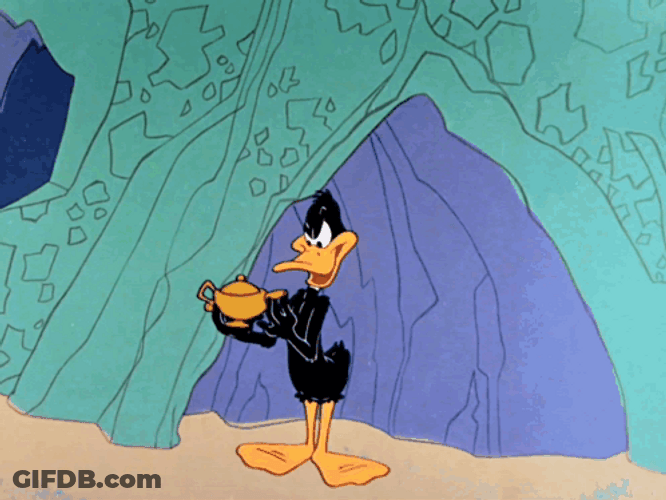 Daffy Beat The Genie On The Bottle GIF