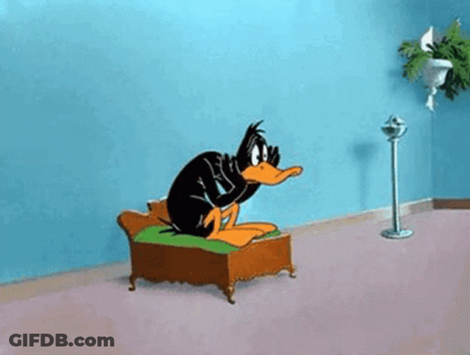 Daffy Duck Anxiously Waiting GIF