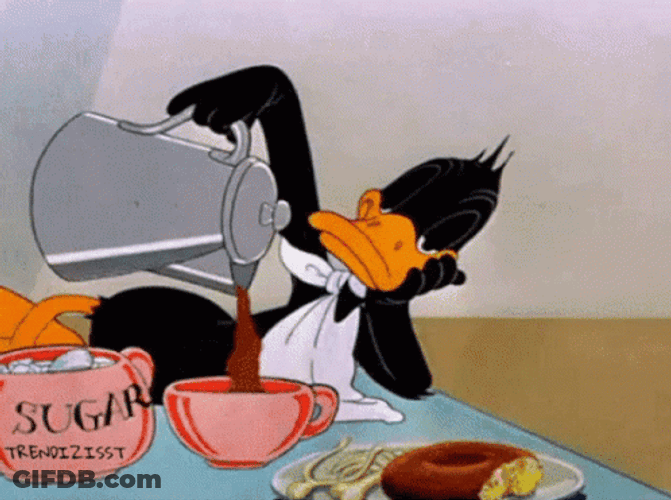 Daffy Duck Bored Morning GIF
