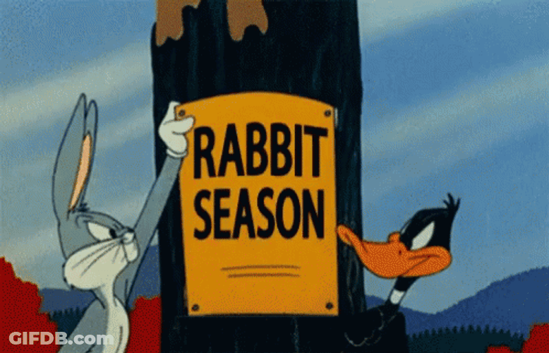 Daffy Duck & Bugs Arguing Scene GIF