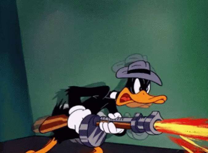 Daffy Duck Gun Shooting GIF