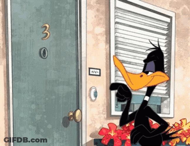 Daffy Duck Knock Knock The Door GIF