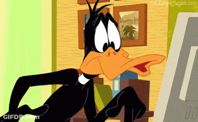 Daffy Duck Paranoid Working GIF