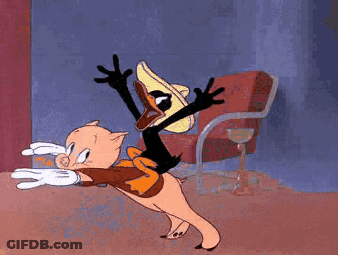 Daffy Duck Piggy Back Ride GIF