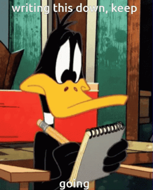 Daffy Duck Writing This Down GIF