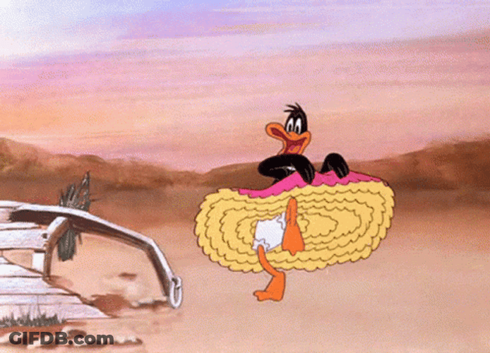 Daffy Wearing A Grand Skirt GIF