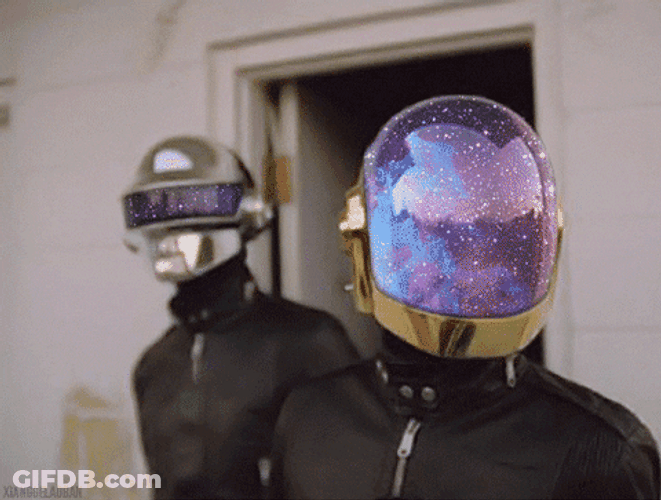 Daft Punk Glittery Helmets GIF