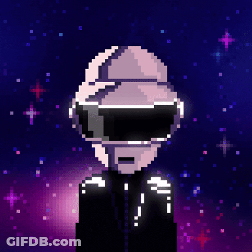 Daft Punk Head Dancing Pixel Artwork GIF