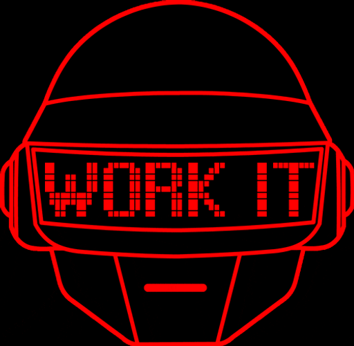 Daft Punk Helmet Flashing Word Text GIF