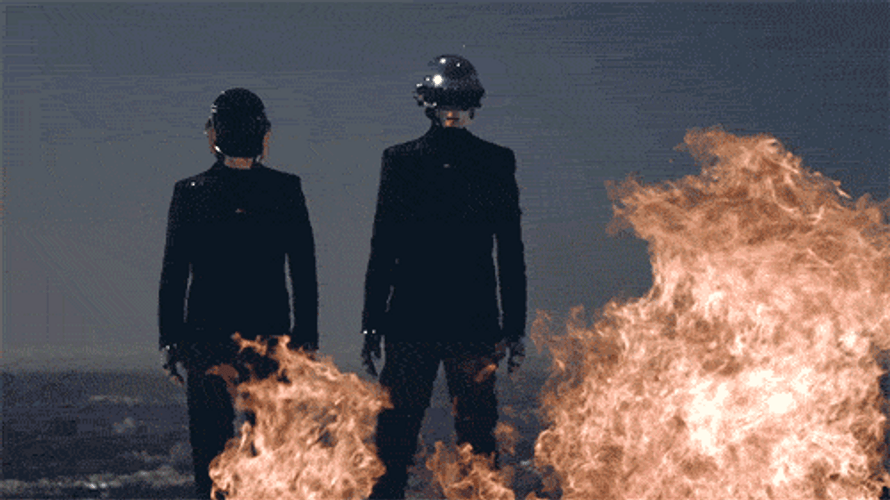 Daft Punk Music Video Burning Flames GIF