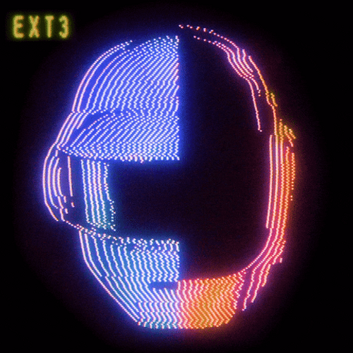 Daft Punk  Rainbow Helmet Pixel Art GIF