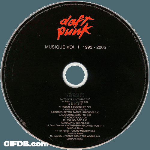 Daft Punk Revolving Vinyl Record GIF
