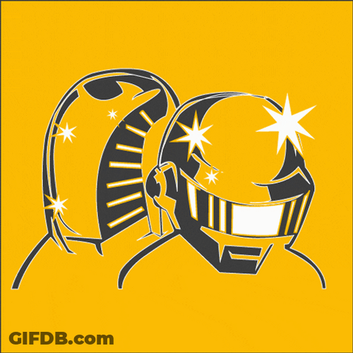Daft Punk Shiny Yellow Helmet GIF