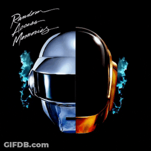 Daft Punk Split Helmet Image Album Cover GIF