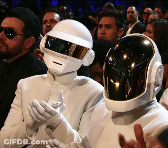 Daft Punk White Suit Applauding GIF