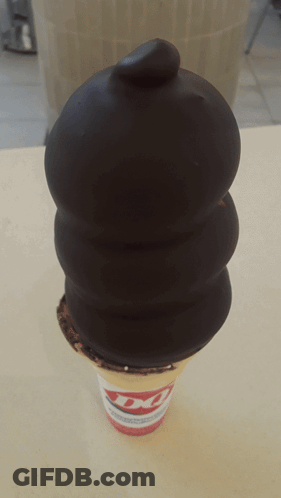 Dairy Queen Ice Cream Cone With Chocolate GIF