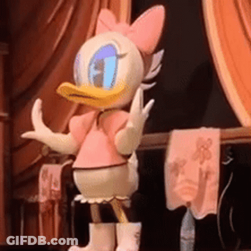 Daisy Duck In Pink Dress And Boots GIF