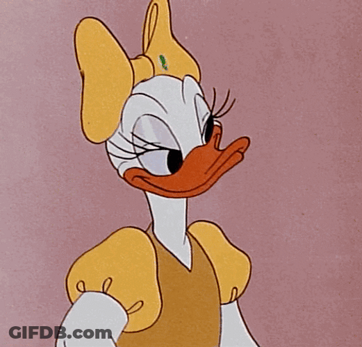 Daisy Duck Shrugs GIF