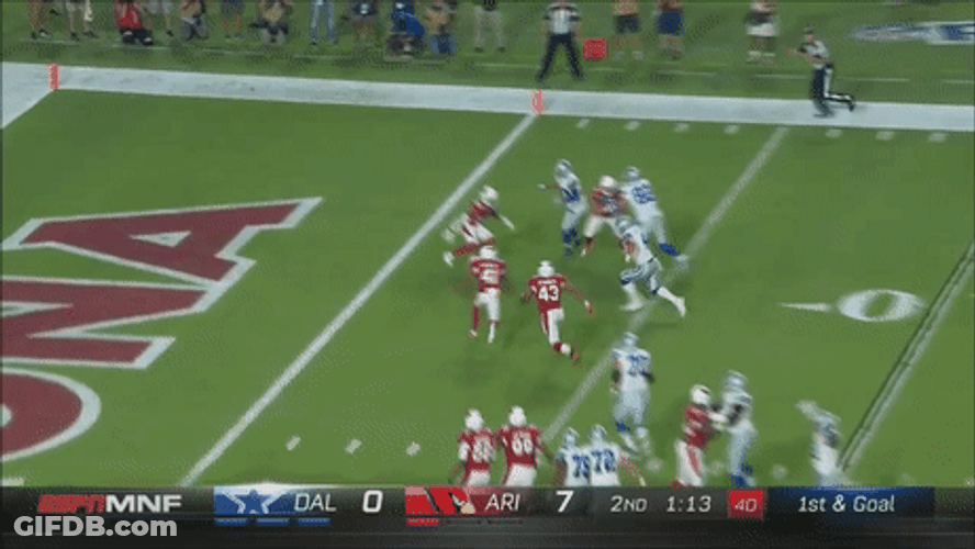 Dak Prescott Tumbling In Live Game GIF