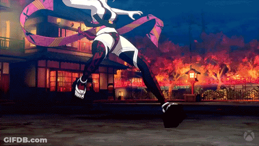 Daki Unleashing Flesh Sashes Powers GIF