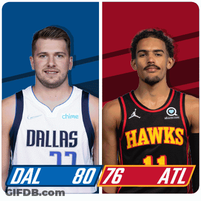 Dallas And Hawks Basketball Players Standing Together GIF