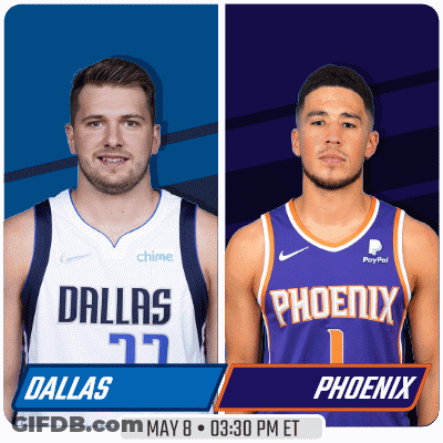Dallas And Phoenix Basketball Players Poster GIF