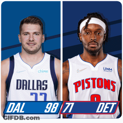 Dallas And Pistons Basketball Players Standing Together GIF