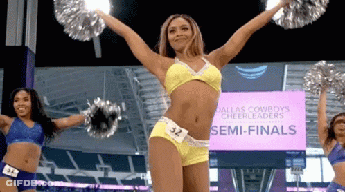 Dallas Cowboys Cheerleaders Performing In Semi-Finals GIF