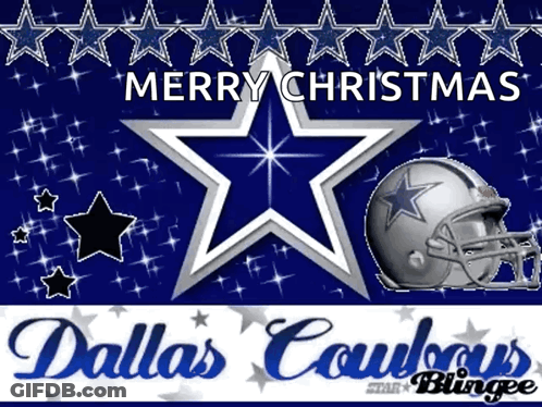 Dallas Cowboys Christmas Helmet Card GIF