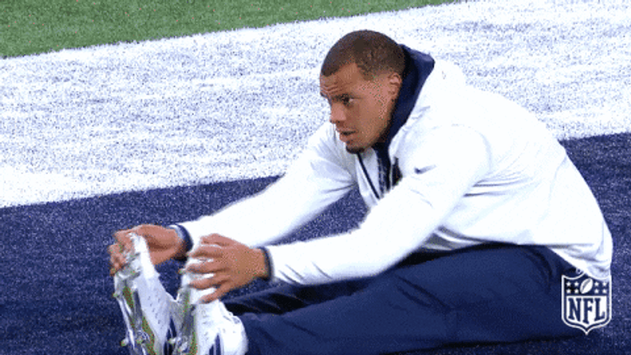 Dallas Cowboys Dark Prescott Stretching GIF