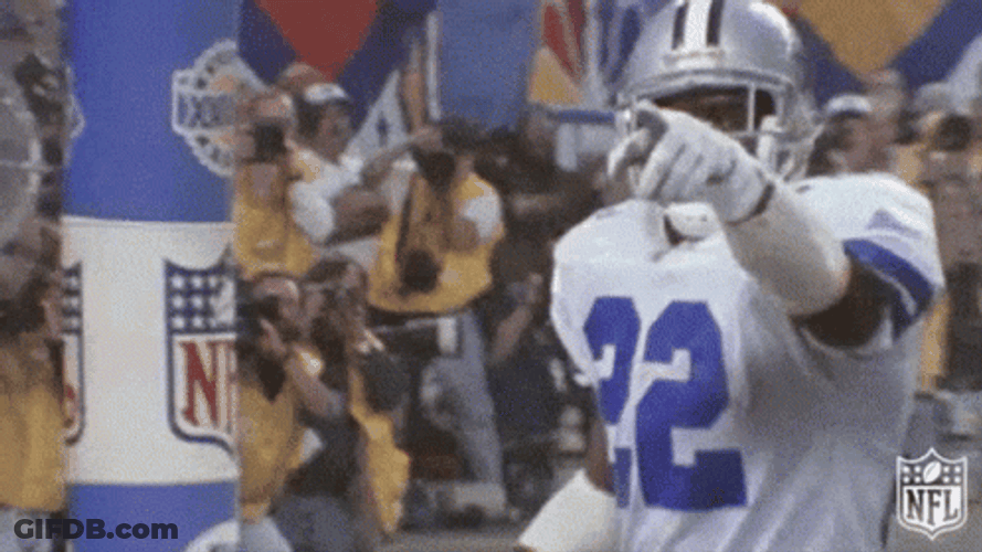 Dallas Cowboys Emitt Smith Hugging Teammate GIF