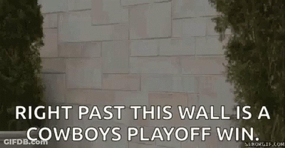 Dallas Cowboys Play Off Win Hitting Wall Meme GIF