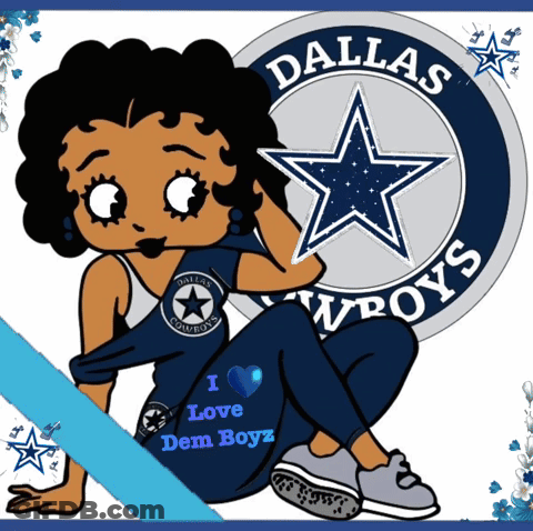 Dallas Cowboys Poster Betty Boop Sitting GIF
