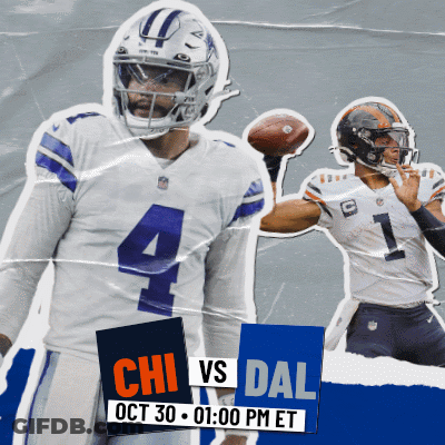 Dallas Cowboys Vs Chicago Bears Football Game Poster GIF